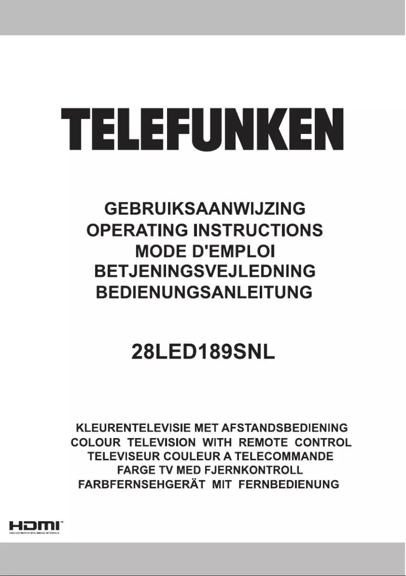 Page n°1 - Manuel utilisateur Telefunken 28LED189SNL
