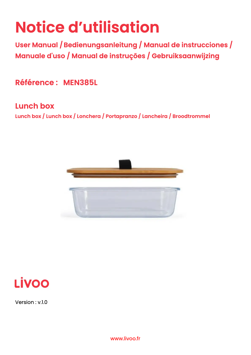 Page 1 of the manual User Manual Livoo MEN385L