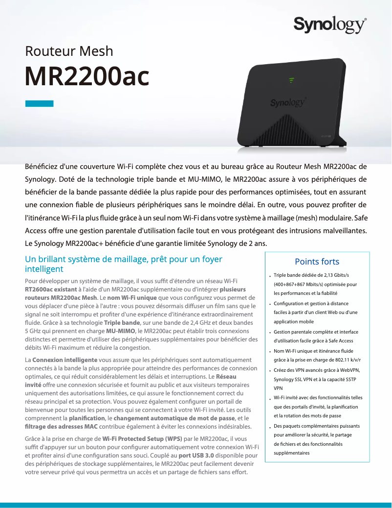 Image de la première page du manuel de l'appareil MR2200AC