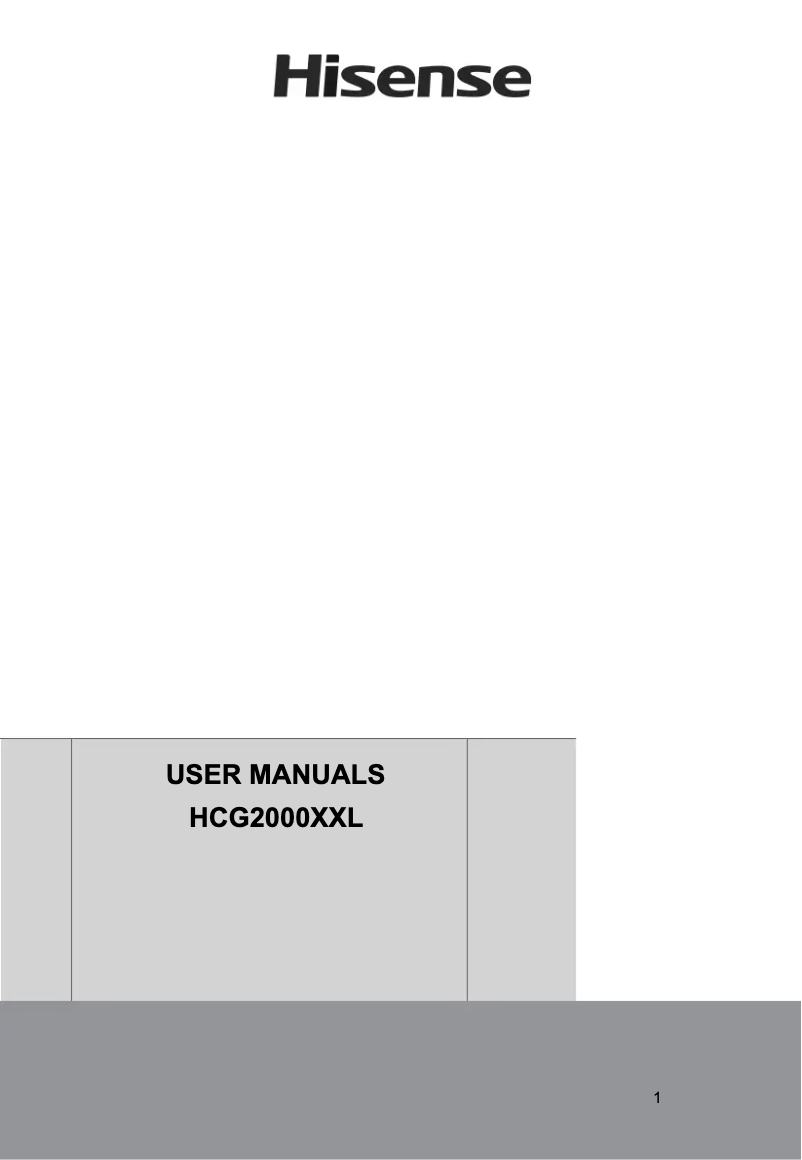 Page n°1 - Manuel utilisateur Hisense HCG2000XXL