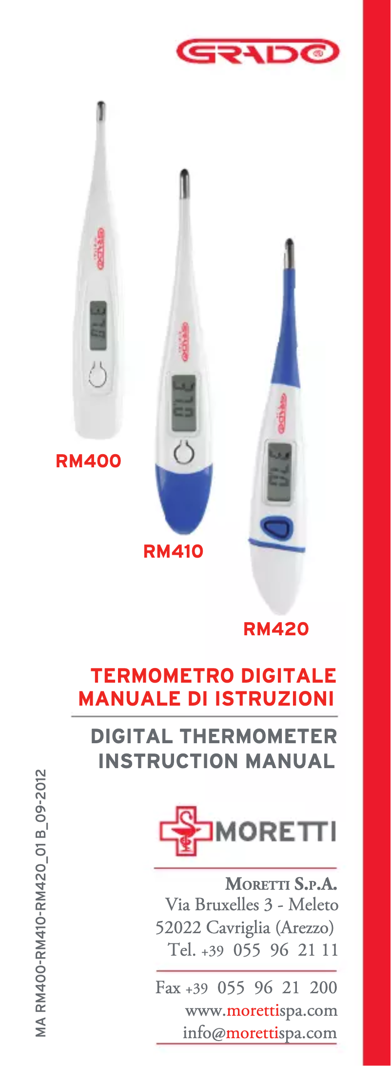 Page n°1 - Manuel utilisateur Grado RM410