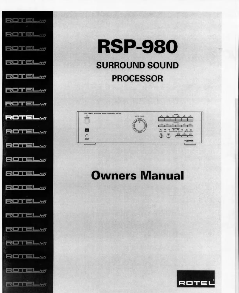 Image de la première page du manuel de l'appareil RSP-980