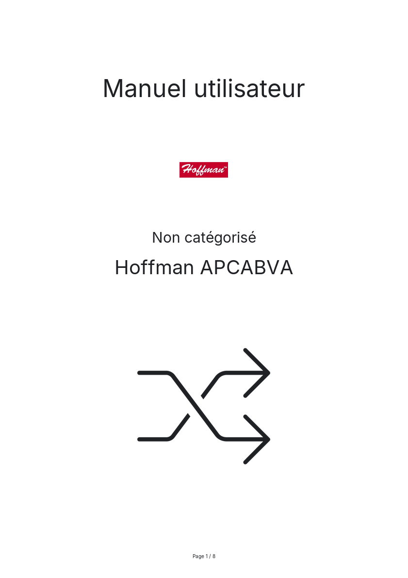 Page n°1 - Manuel utilisateur Hoffman APCABVA