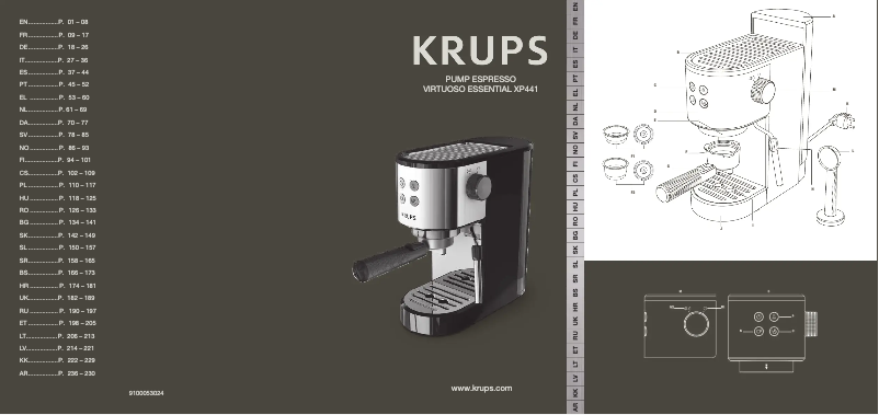 Page n°1 - Manuel utilisateur Krups Virtuoso Essential XP441