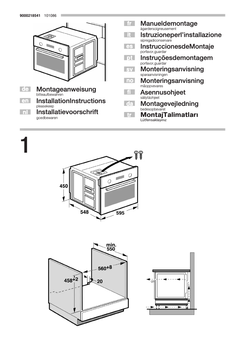 Página 1 del manual Guía de instalación Siemens HB86K570S