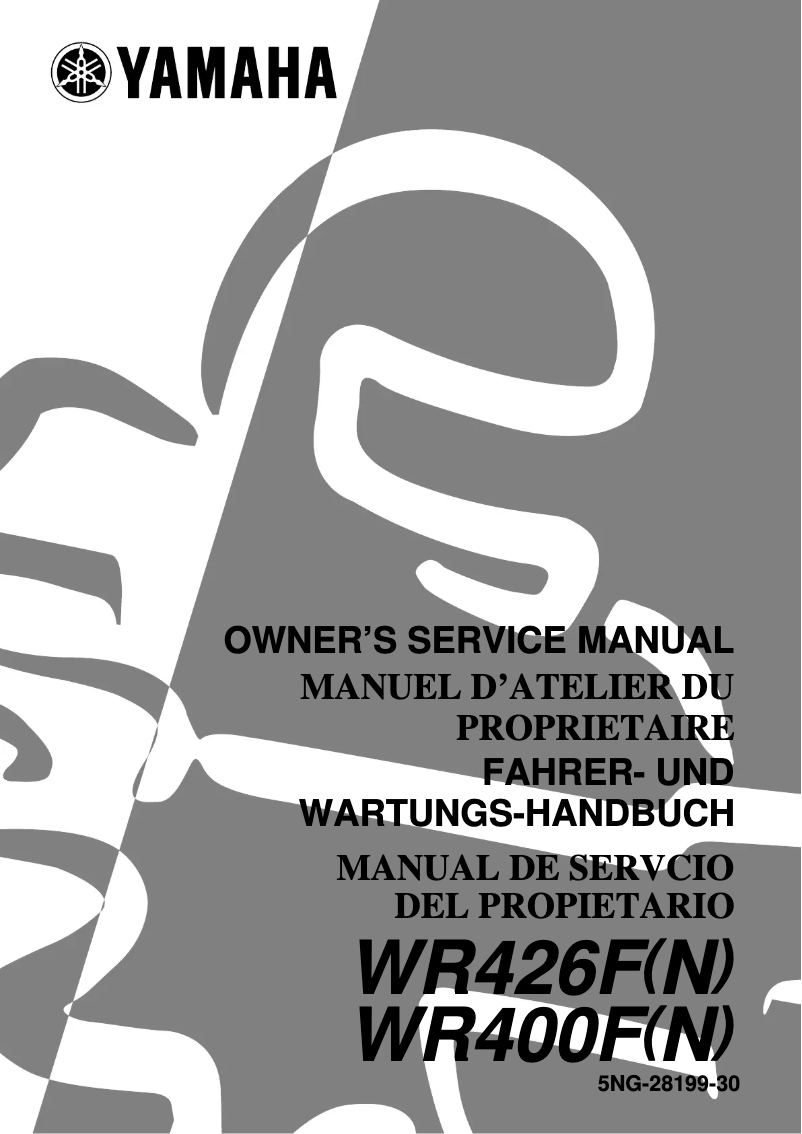 Page n°1 - Manuel utilisateur Yamaha WR400F