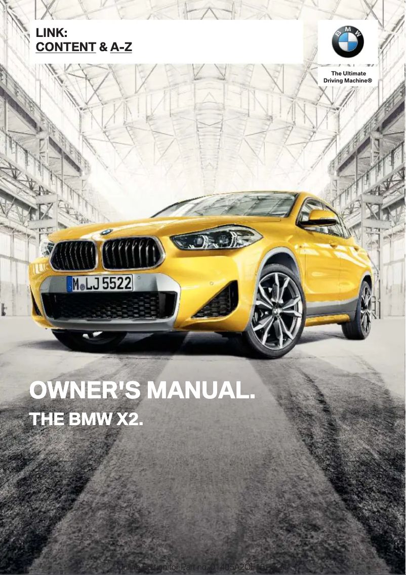 Page 1 de la notice Manuel utilisateur BMW X2 (2022)