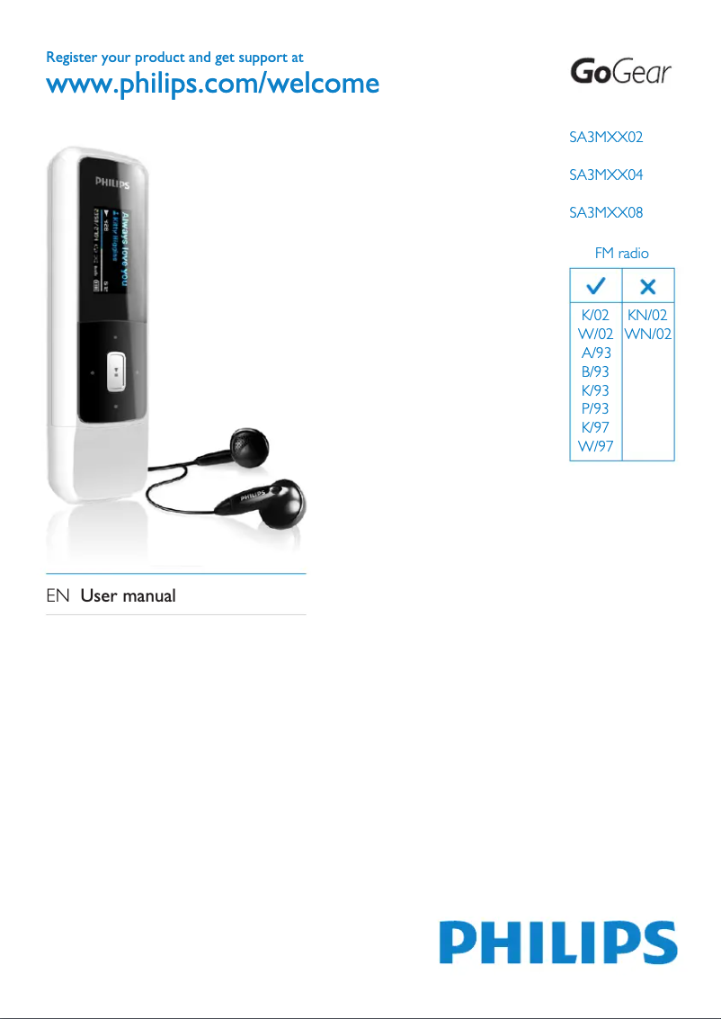 Página 1 del manual Manual de usuario Philips GoGear Mix SA3MXX04KA