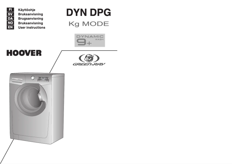 Page n°1 - Manuel utilisateur Hoover DYN 9164DPG-89S
