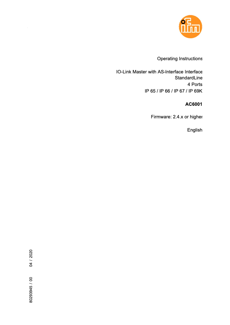 Página 1 del manual Manual de usuario IFM AC6001