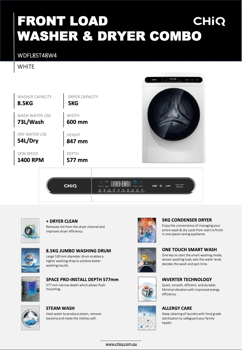 Page n°1 - Manuel utilisateur CHiQ WDFL85T48W4