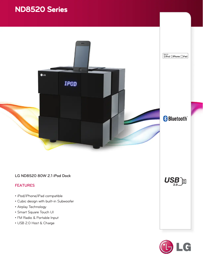 Página 1 del manual Ficha técnica LG ND8520