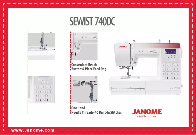 Image de la première page du manuel de l'appareil Sewist 740DC