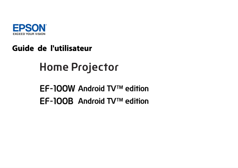 Page 1 de la notice Fiche technique Epson EF-100W