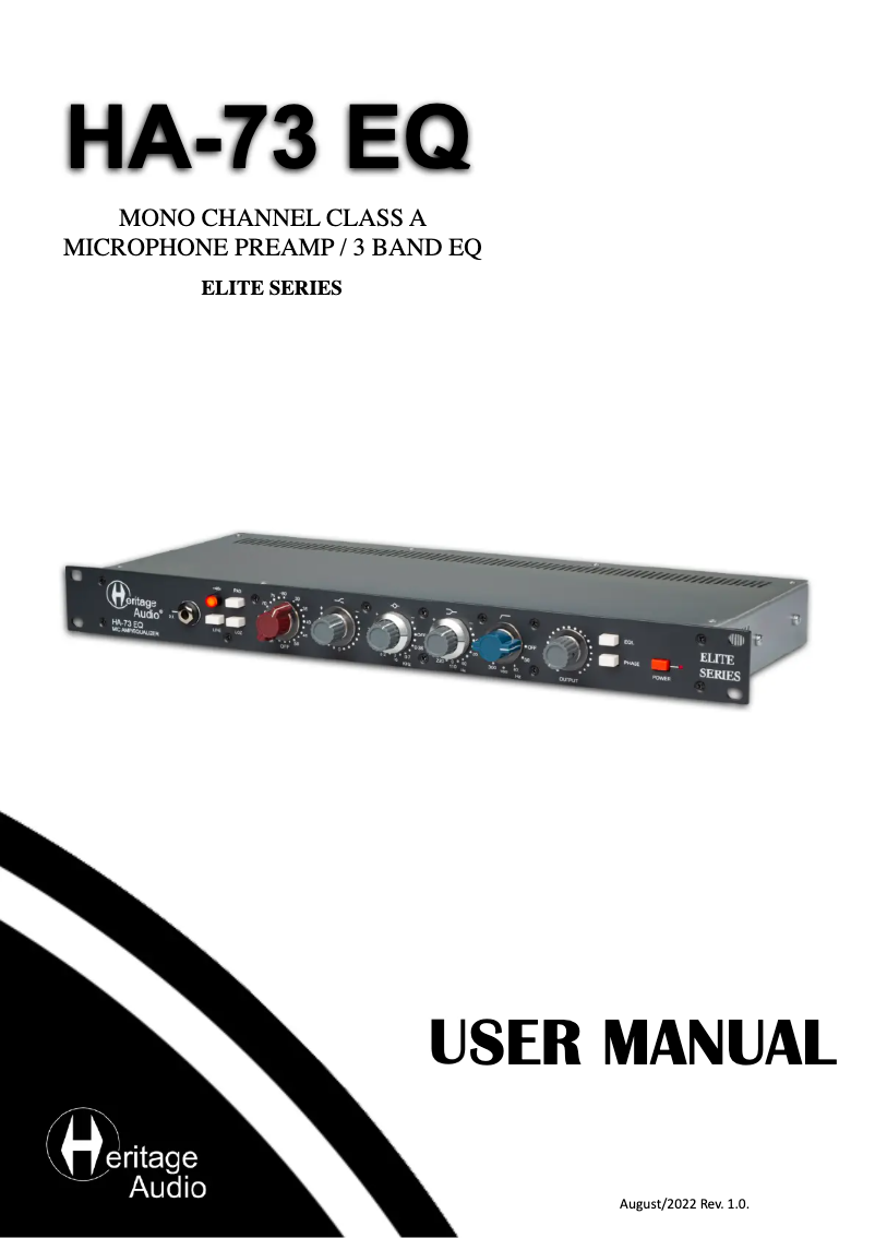 Image de la première page du manuel de l'appareil HA-73EQ
