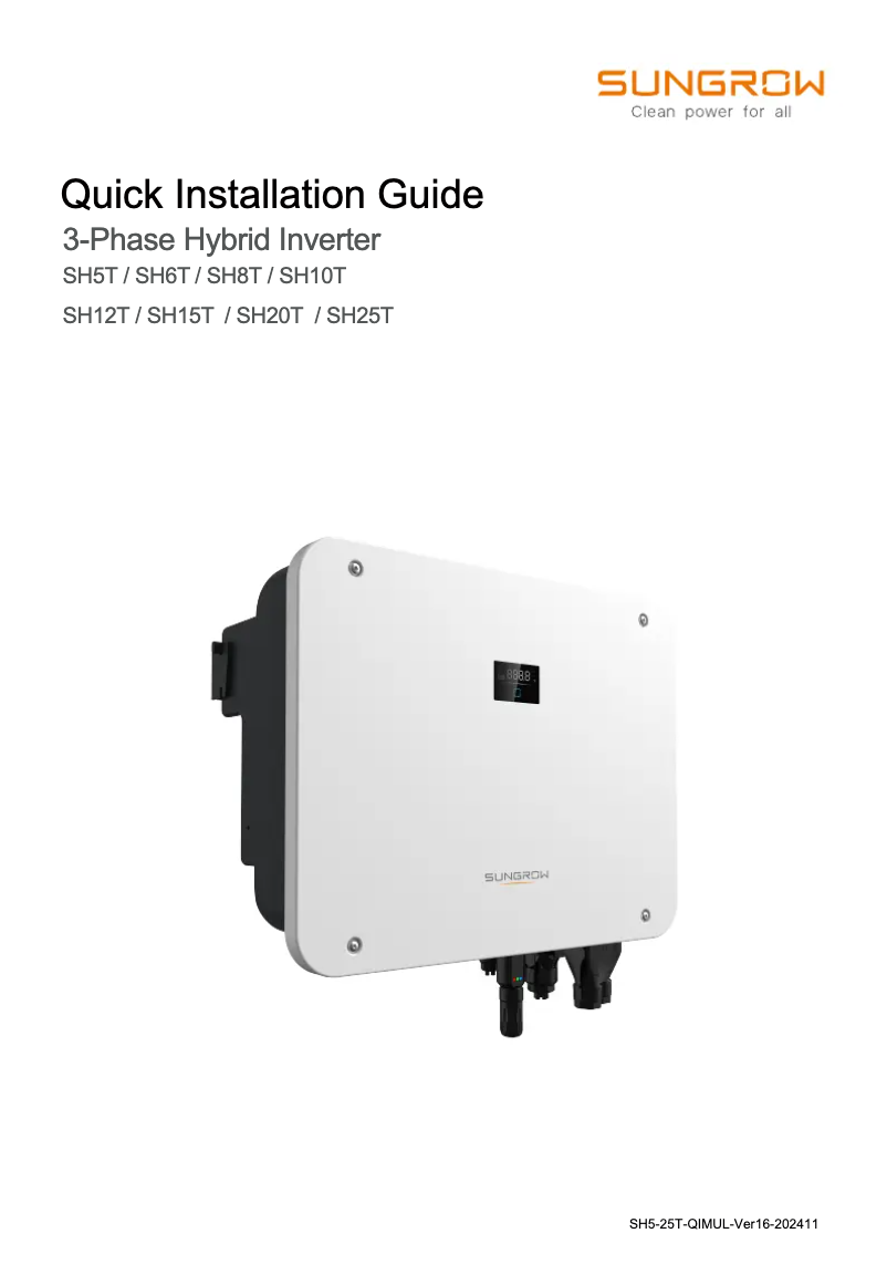 Image de la première page du manuel de l'appareil SH25T