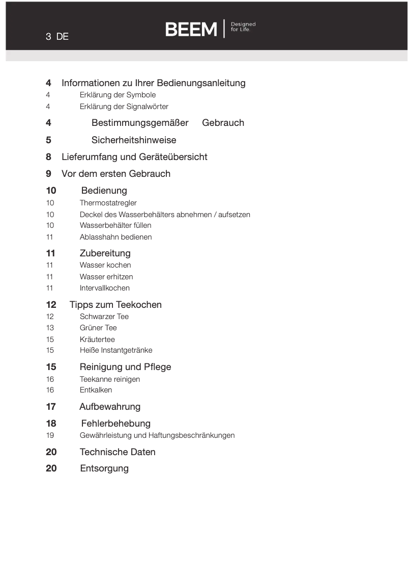 Page n°1 - Manuel utilisateur BEEM Romanov