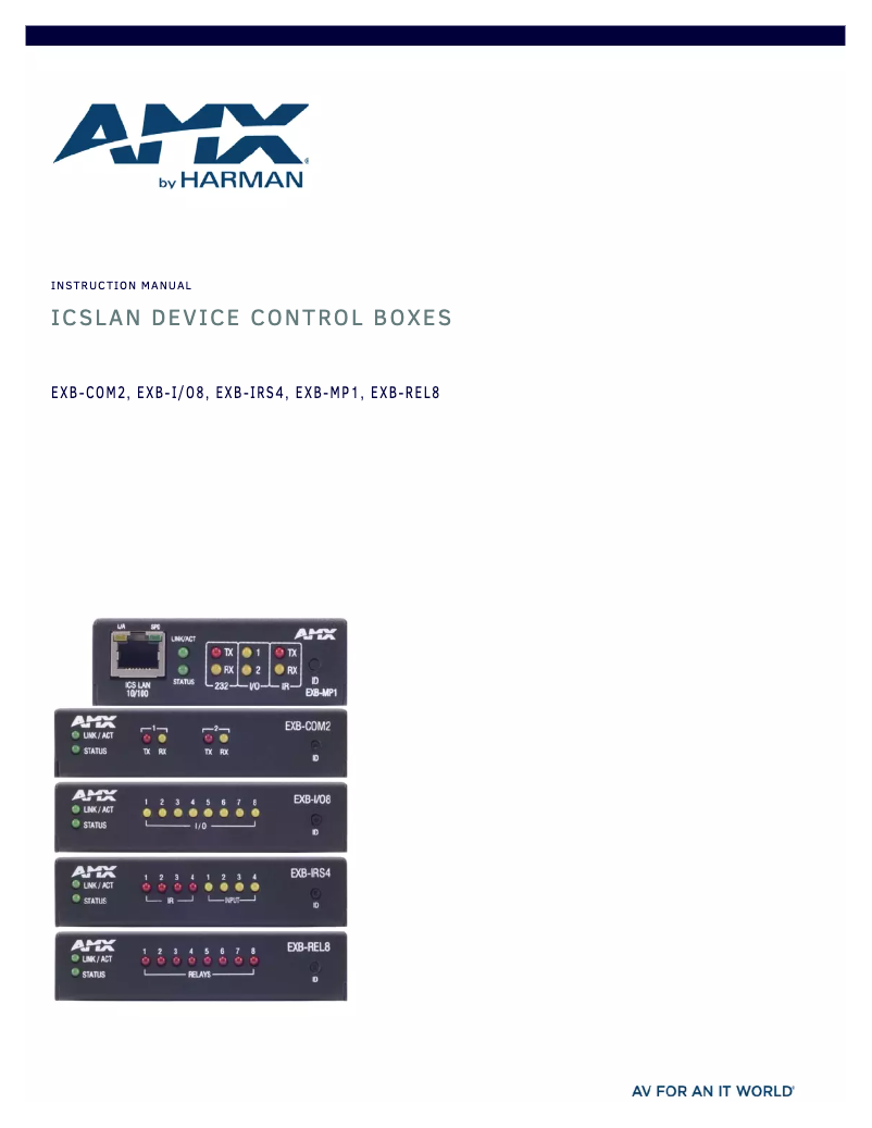 Image de la première page du manuel de l'appareil EXB-I/O8