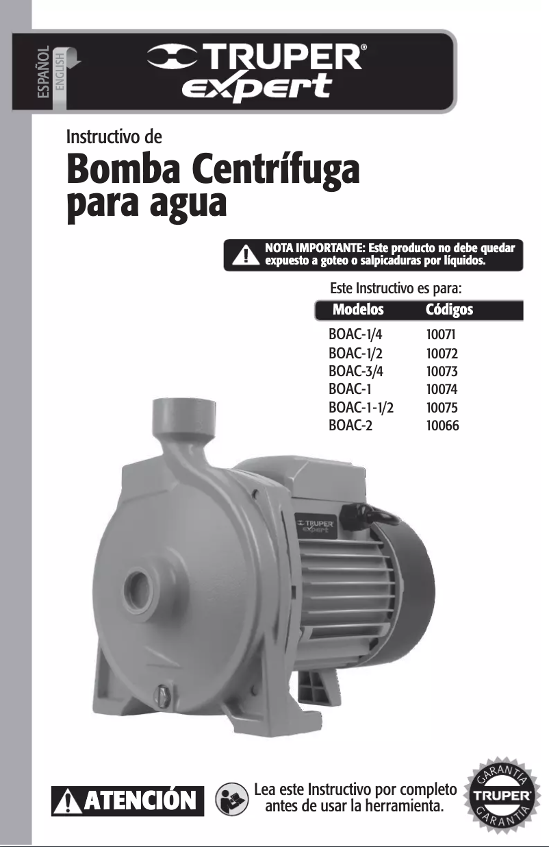 Page 1 de la notice Manuel utilisateur Truper BOAC-1