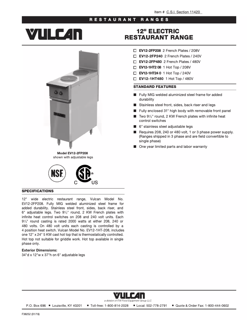 Image de la première page du manuel de l'appareil EV12