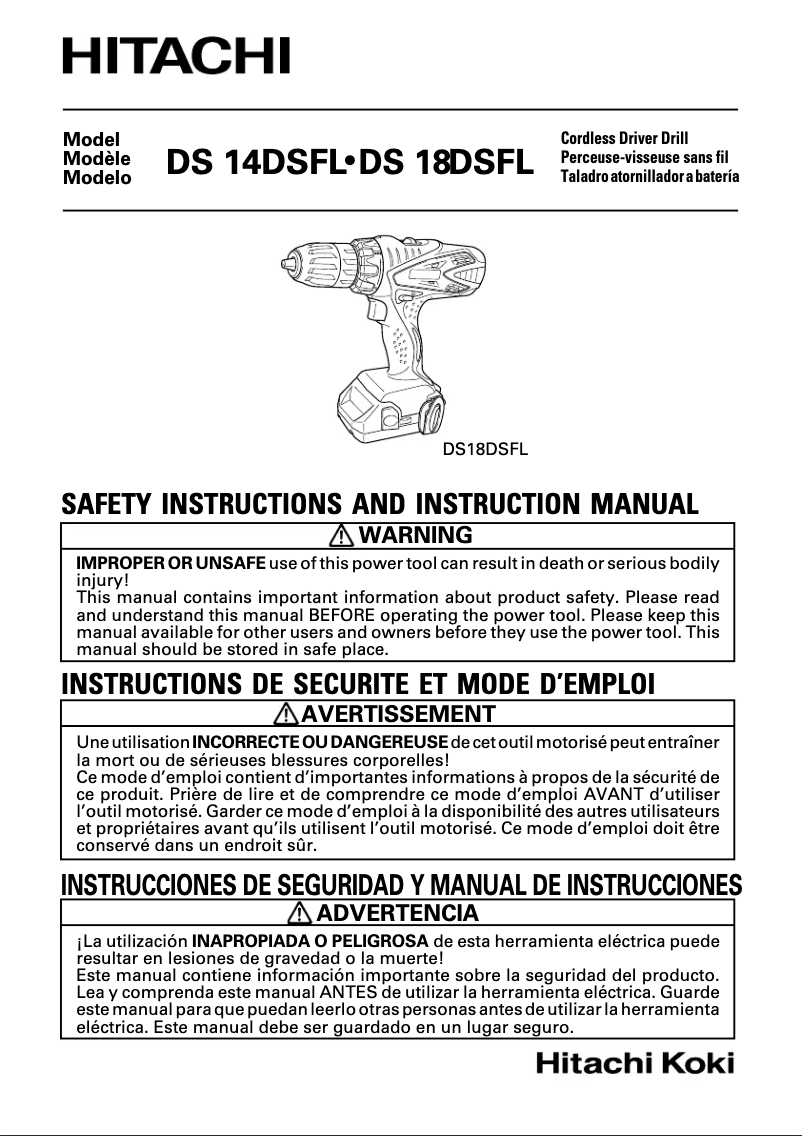 Image de la première page du manuel de l'appareil DS 14DSFL