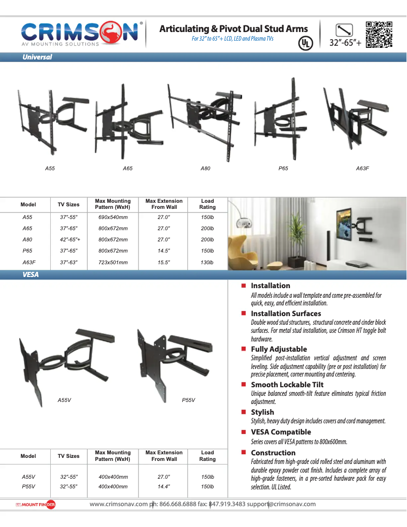 Page n°1 - Fiche technique Crimson A55