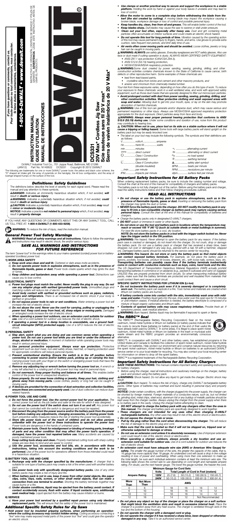 Image de la première page du manuel de l'appareil DCS331B