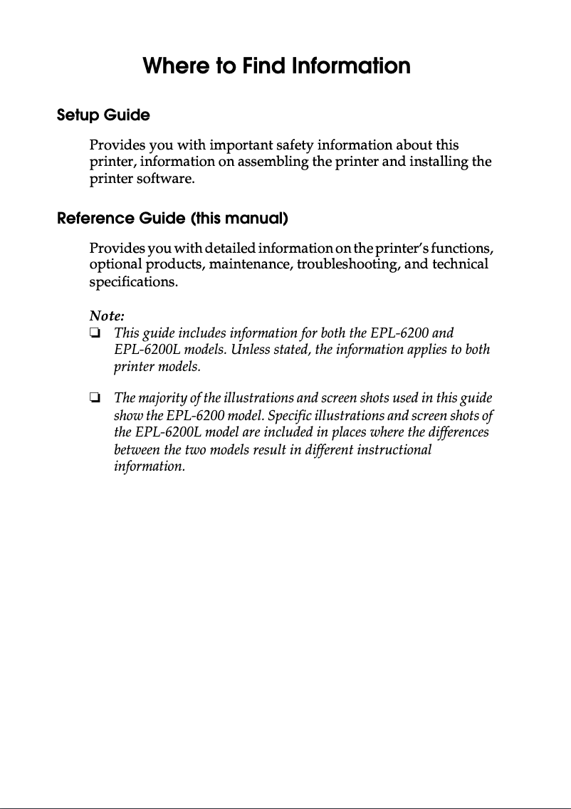 Page 1 de la notice Manuel utilisateur Epson EPL-6200L