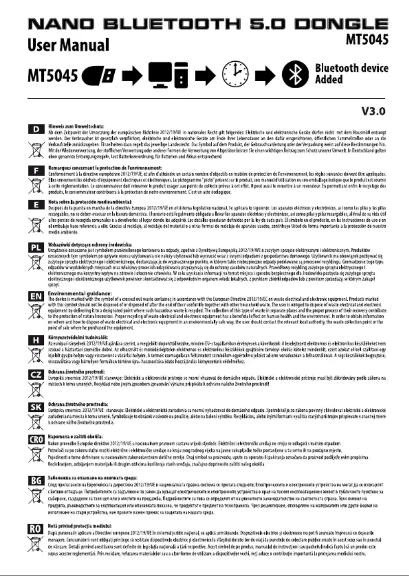 Image de la première page du manuel de l'appareil MT5045