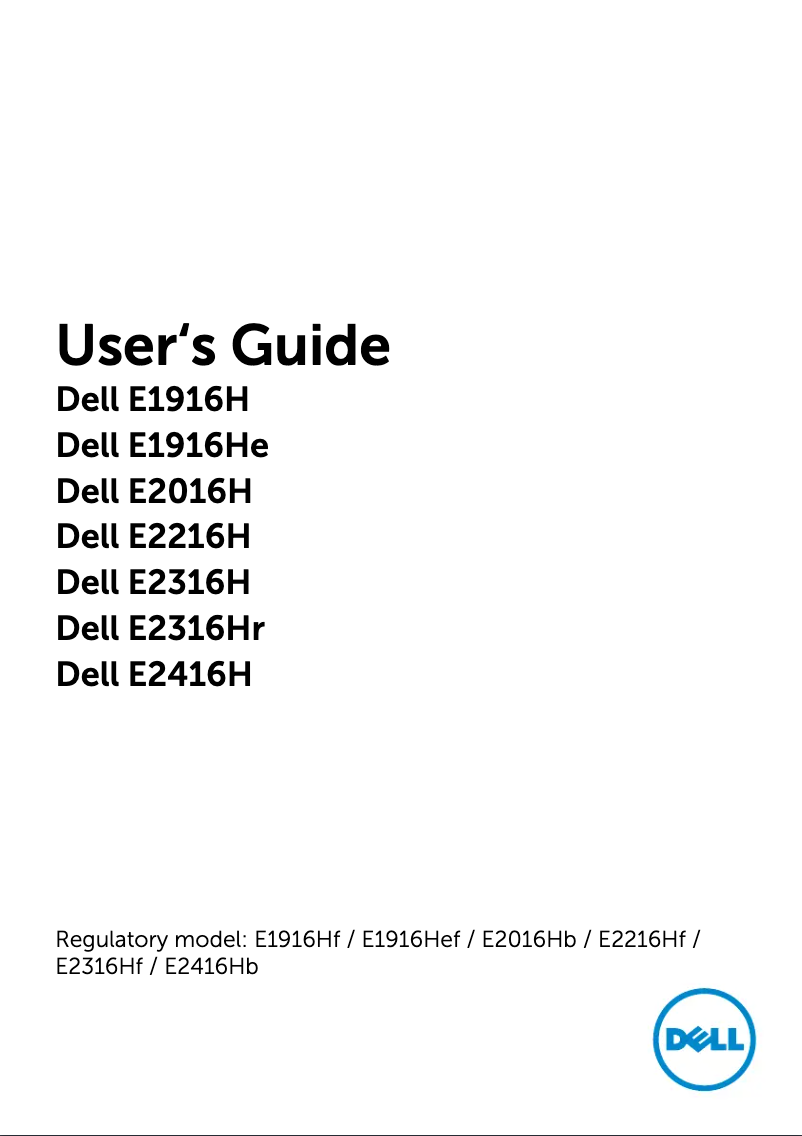Page 1 de la notice Manuel utilisateur Dell S Series E2416H