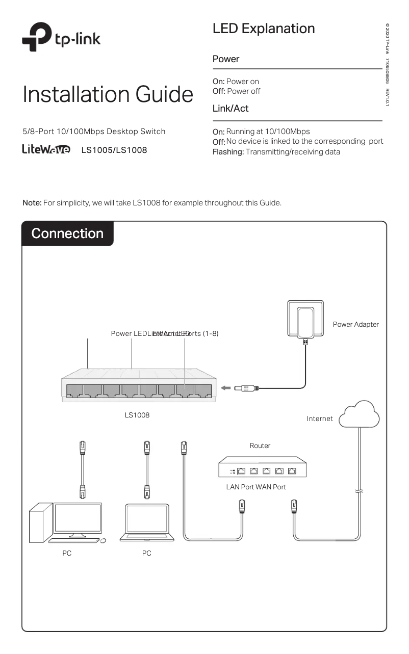 Página 1 del manual Guía de instalación TP-Link LiteWave LS1005
