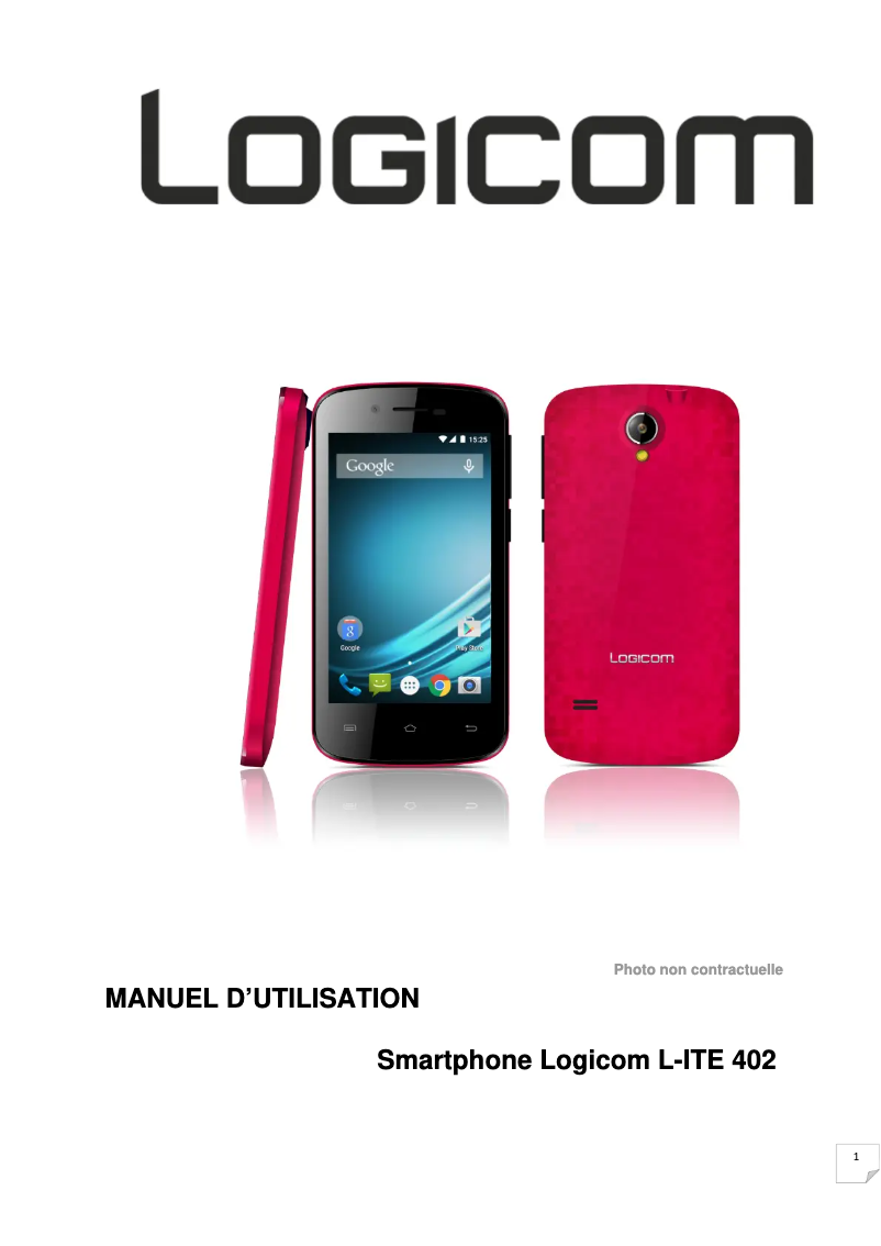Page 1 de la notice Manuel utilisateur Logicom L-ite 402