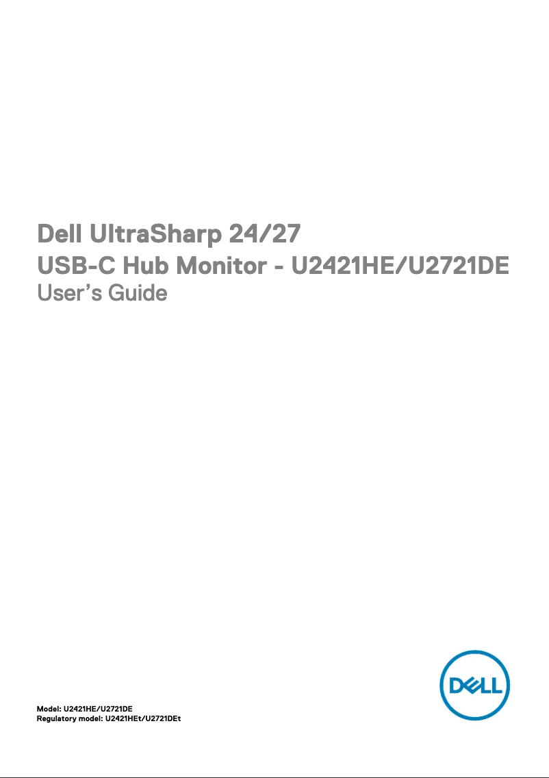 Page 1 de la notice Manuel utilisateur Dell UltraSharp U2421HE