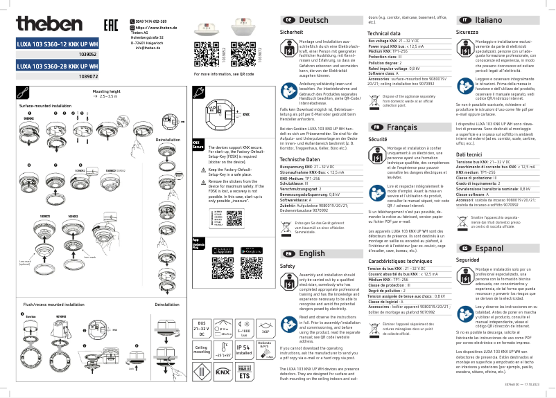 Image de la première page du manuel de l'appareil LUXA 103 S360-28 KNX UP