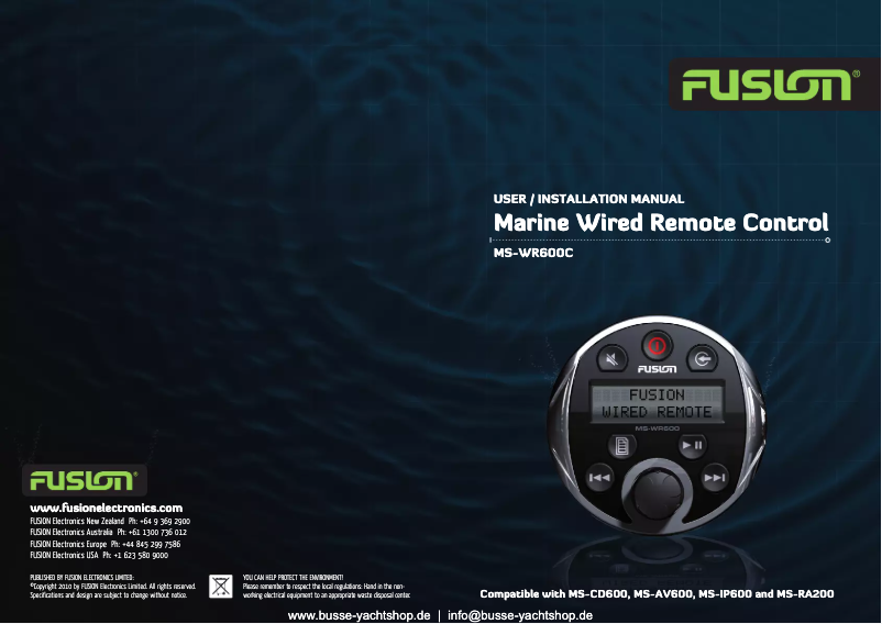 Image de la première page du manuel de l'appareil MS-WR600C