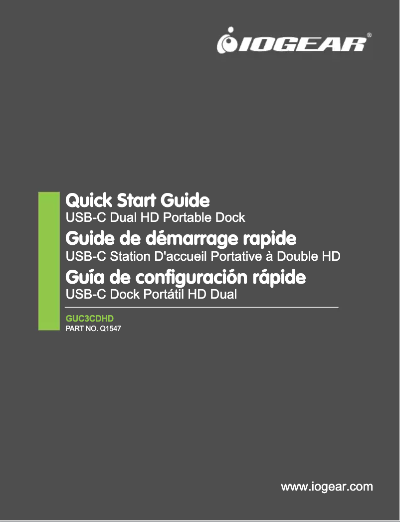 Page n°1 - Manuel utilisateur iogear GUC3CDHD