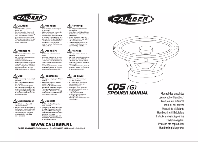 Page 1 de la notice Manuel utilisateur Caliber CDS16G