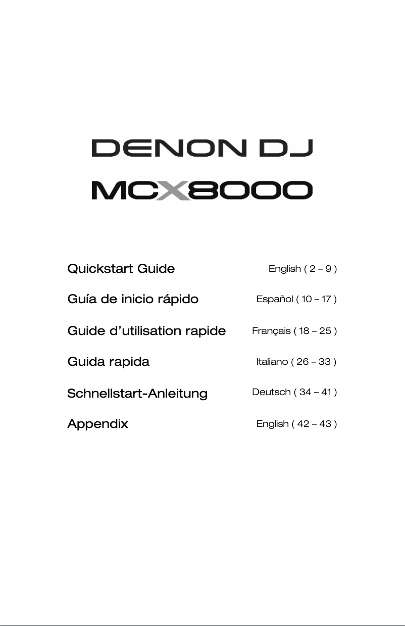 Imagen de la primera página del manual del dispositivo MCX8000