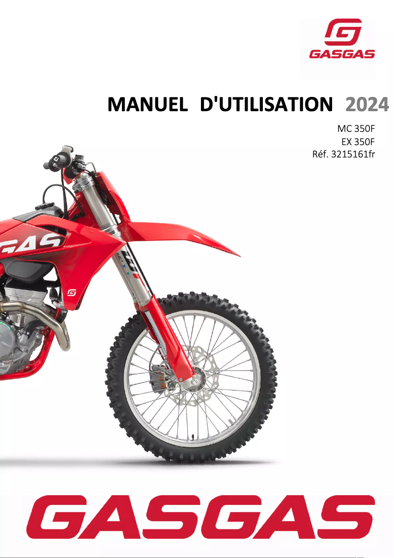 Page 1 de la notice Manuel utilisateur GasGas EX 350F (2024)