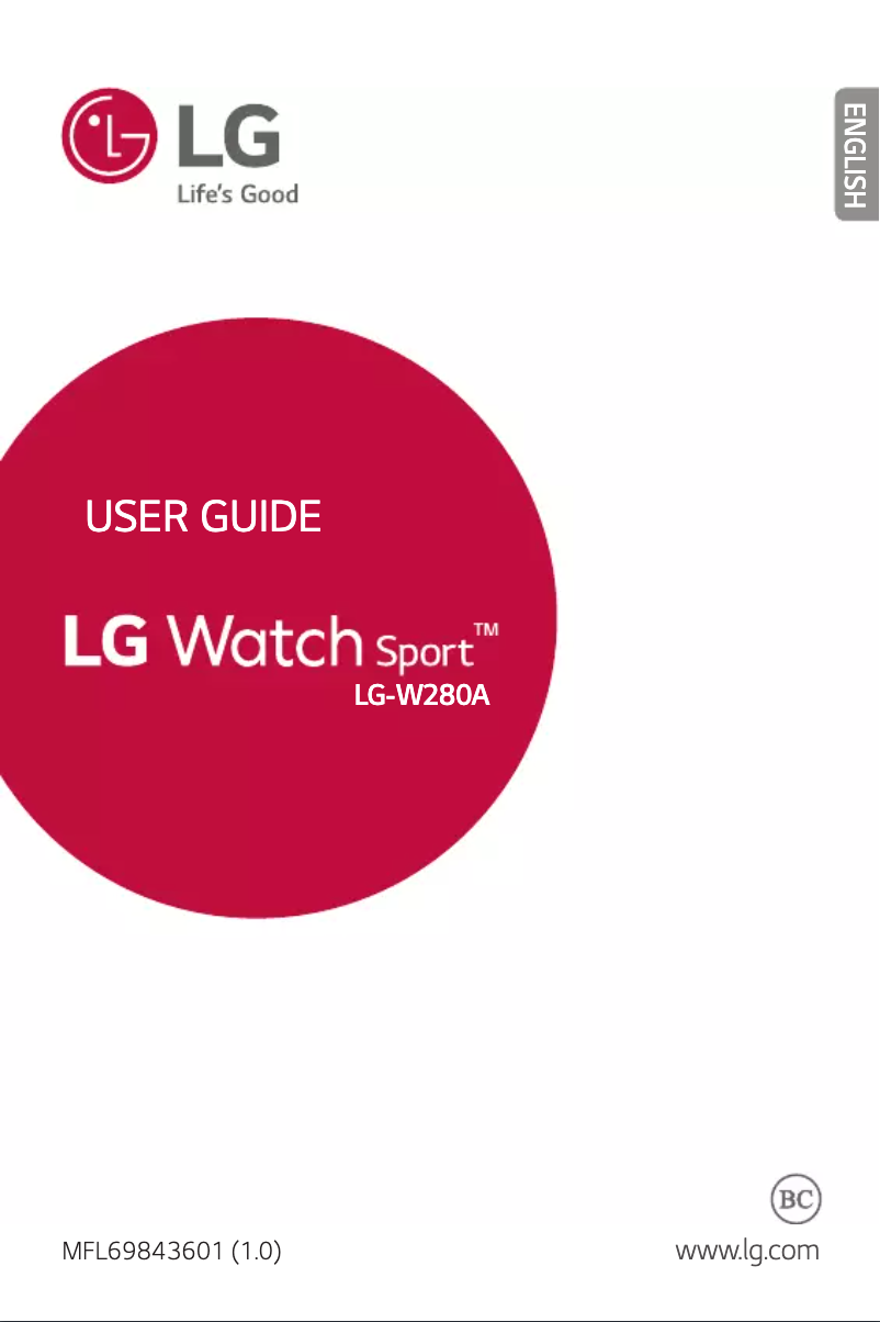 Page 1 de la notice Manuel utilisateur LG Watch Sport