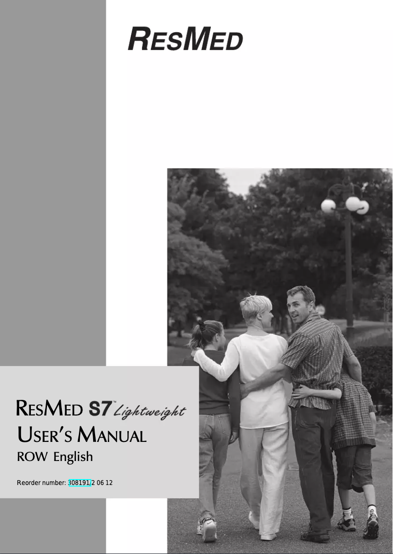 Page n°1 - Manuel utilisateur ResMed S7