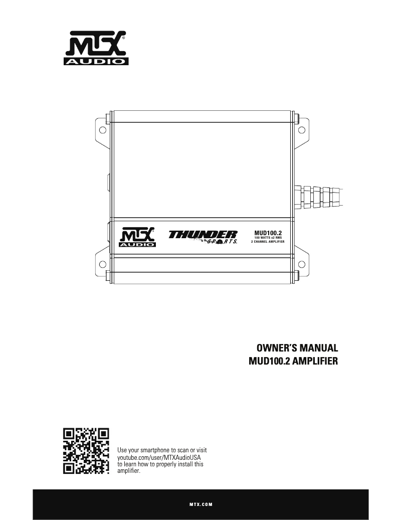 Page 1 de la notice Manuel utilisateur MTX Audio Thunder Sports MUD100.2