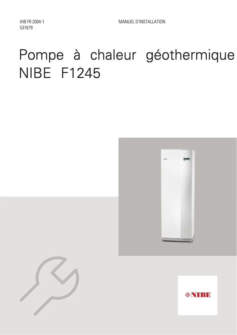 Image de la première page du manuel de l'appareil F1245