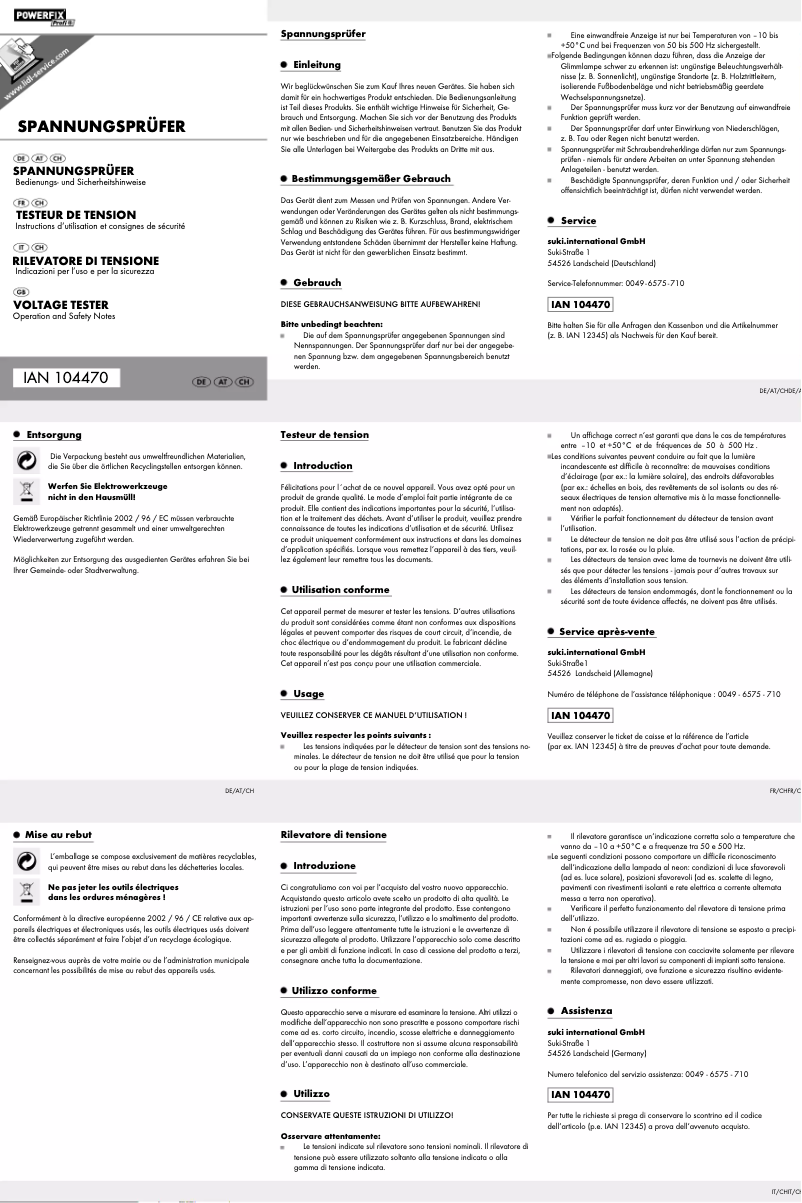 Página 1 del manual Manual de usuario Powerfix IAN 104470