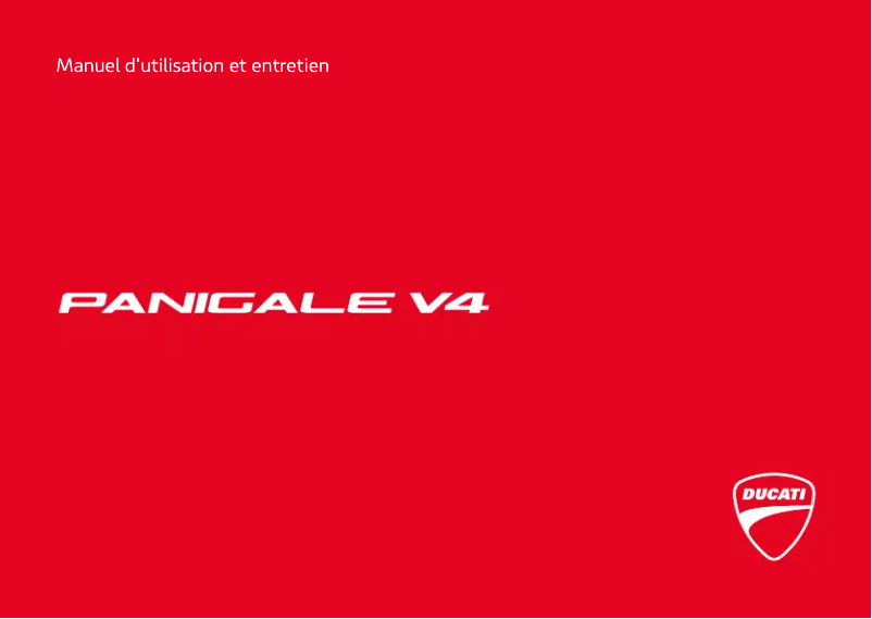 Image de la première page du manuel de l'appareil Panigale V4 (2019)