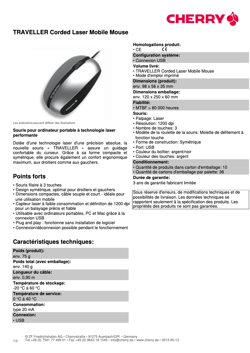 Image de la première page du manuel de l'appareil TRAVELLER