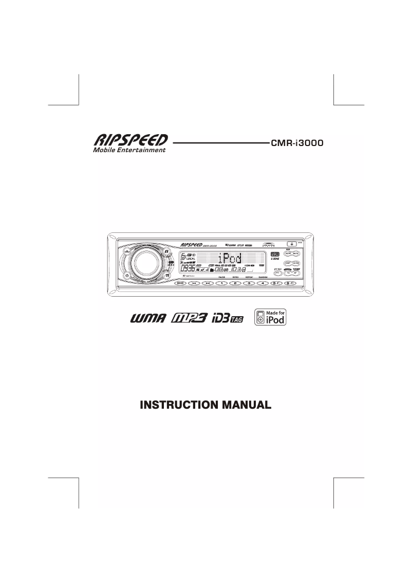Page 1 de la notice Manuel utilisateur Ripspeed CMR-i3000