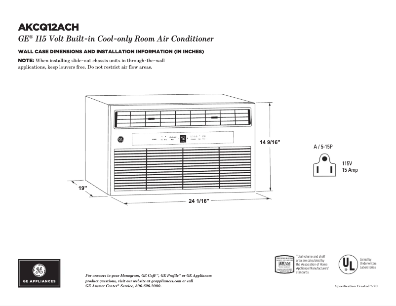 Image de la première page du manuel de l'appareil AKCQ12ACH