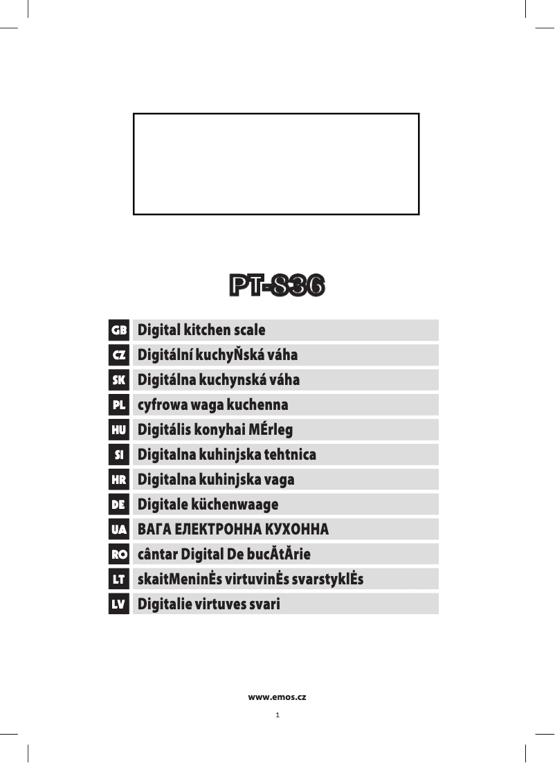 Page n°1 - Manuel utilisateur Emos PT-836