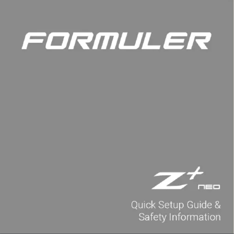 Page n°1 - Manuel utilisateur Formuler Z+ Neo